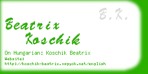 beatrix koschik business card